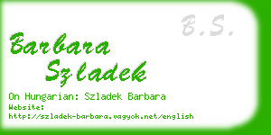 barbara szladek business card